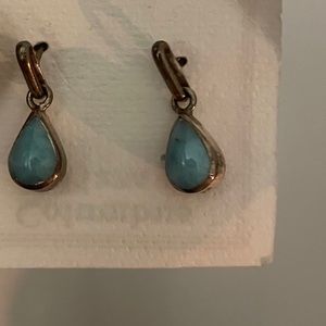 NWT Dual Sided Turquoise Moonstone Silver Earrings